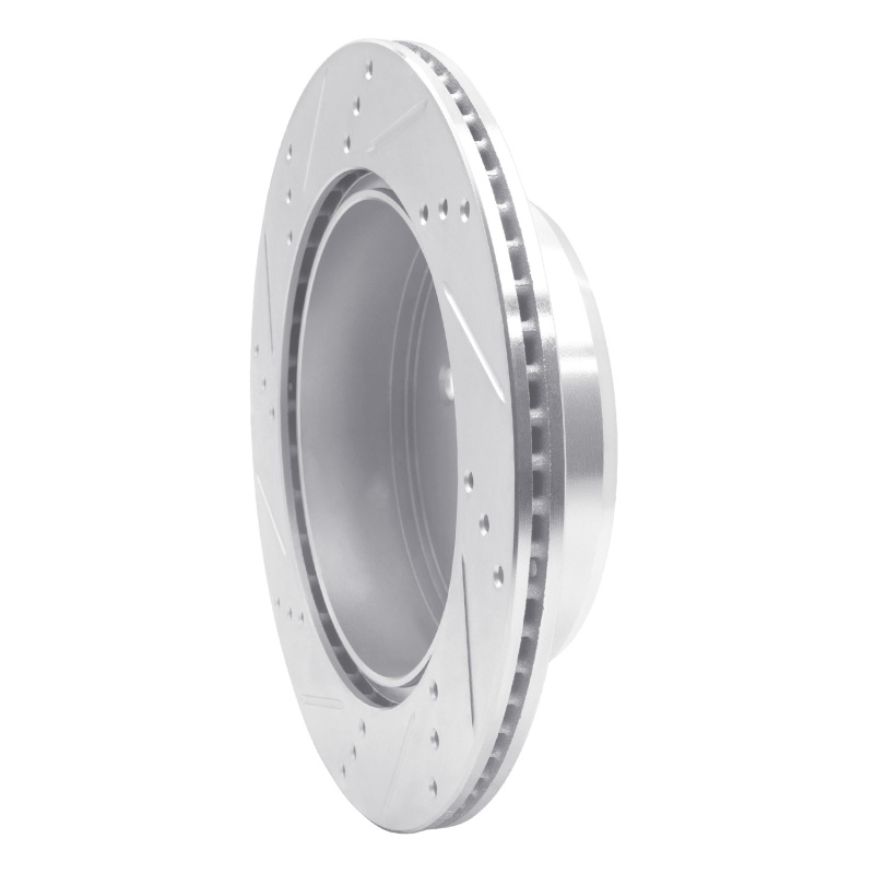 Lexus IS250 Brake Rotor (1) - Rear Right - R1 Concepts - Drilled & Slotted - Silver - `06-`20